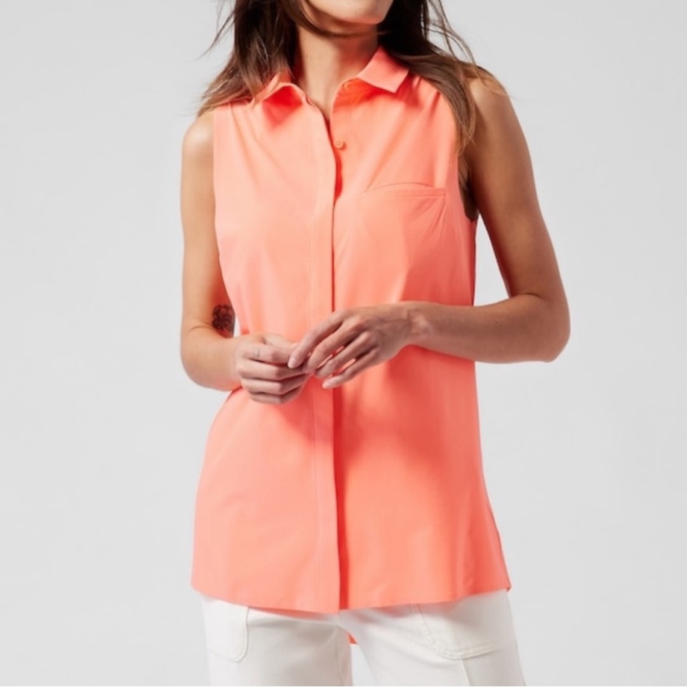 Athleta urbanite II tank sleeveless button down XS